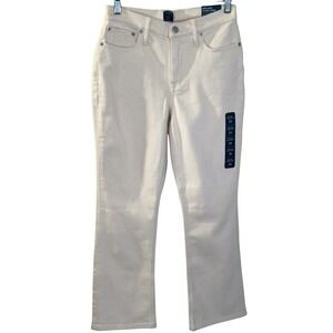 J. Crew Mid-Rise Flare Crop Jeans Women's 26 Ivory Cream All-Day Stretch NWT